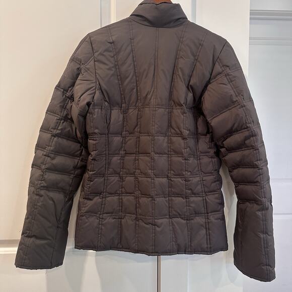 Vintage Abercrombie & Fitch Womens Large Brown Quilted Puffer Down Jacket Coat - Picture 10 of 10